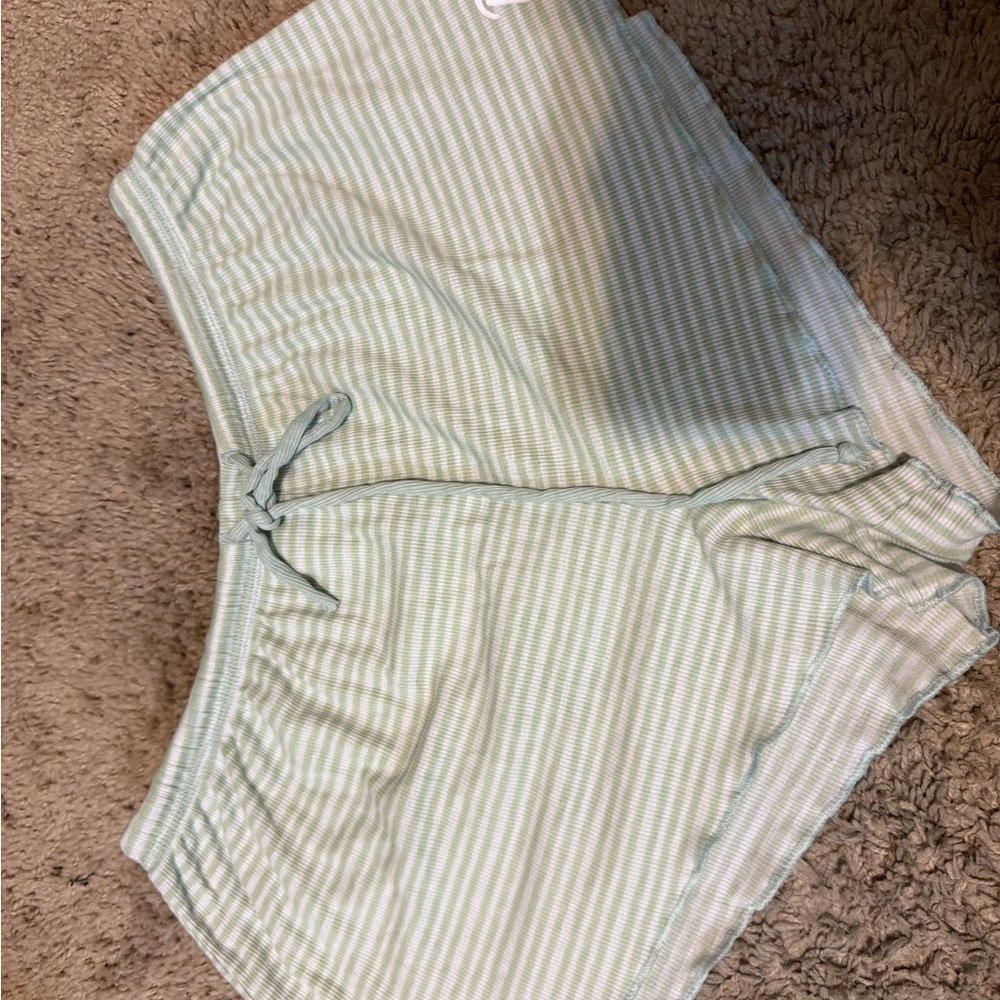 Victoria’s secret Pink Light Mint Green Striped Lounge Shorts